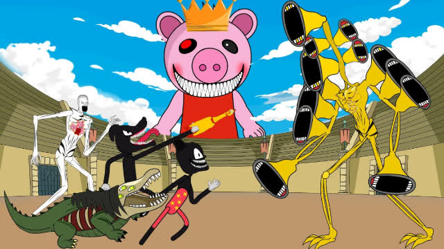 小猪成为斗兽场女王,怪物们一决高下,谁会成为角斗之王呢-动漫片花