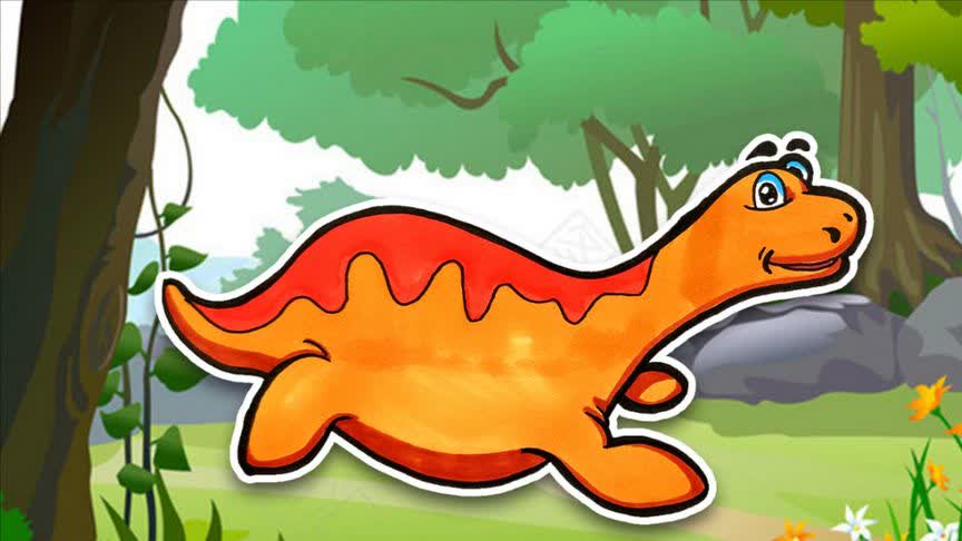 v视宝贝│简单可爱的恐龙简笔画,画一只超萌的长喙龙!